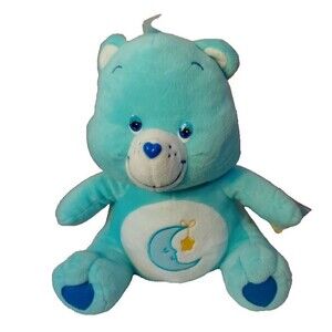 2003 Care Bears Bedtime Bear Sleepy Blue Moon Star Jumbo Plush Toy